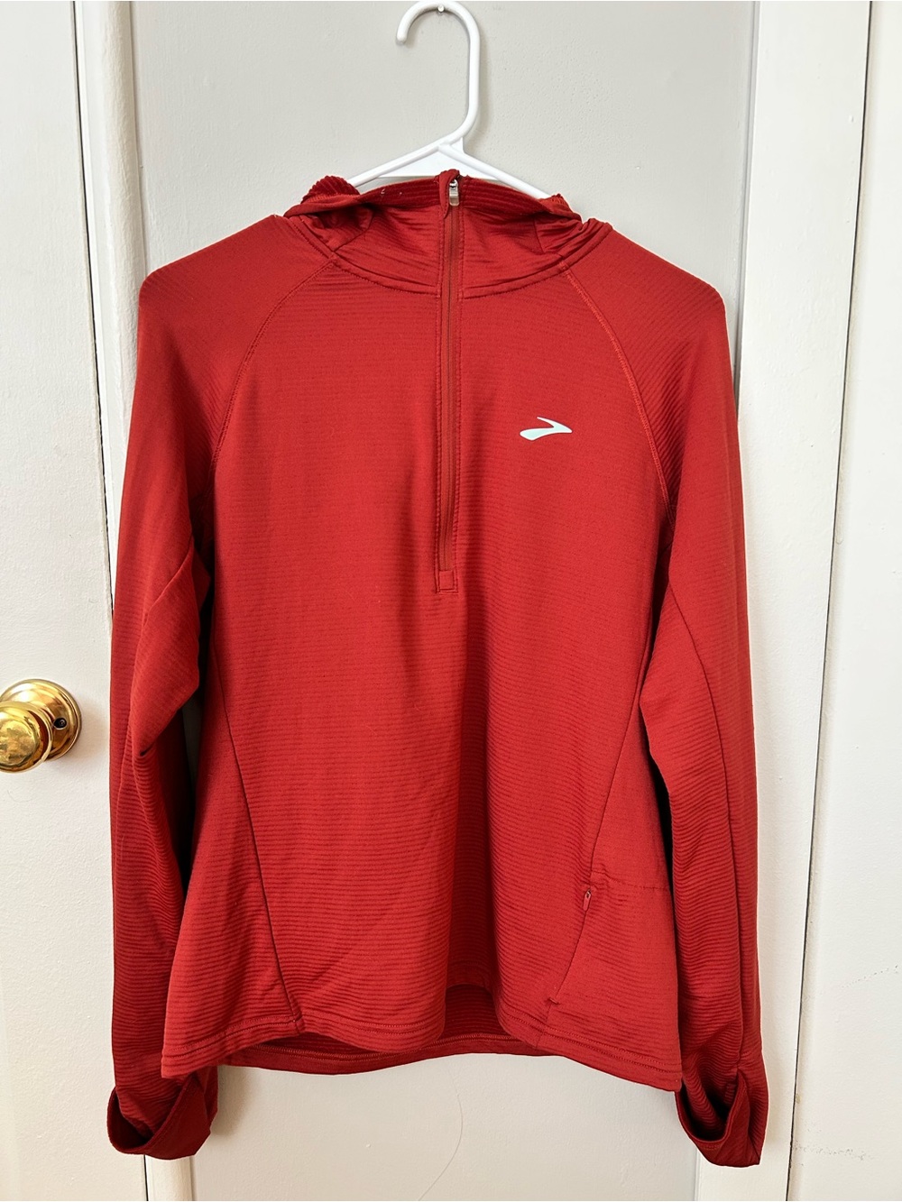 Red Quarter-Zip Hoodie Sweatshirt